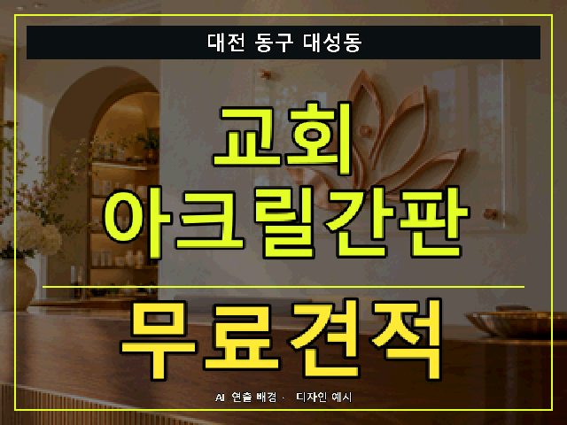 대전 동구 대성동 교회 아크릴간판 무료견적 안내 썸네일 · AI 연출 배경