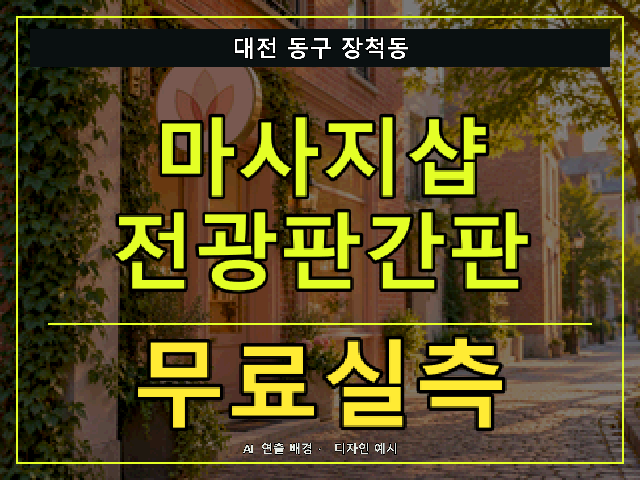 대전 동구 장척동 마사지샵 전광판간판 무료실측 안내 썸네일 · AI 연출 배경
