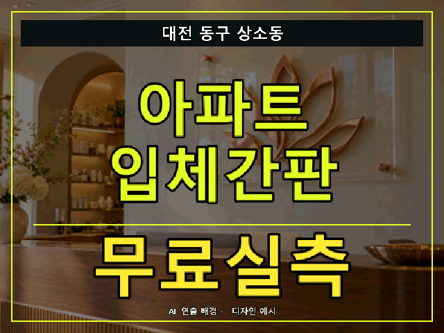 대전 동구 상소동 아파트 입체간판 무료실측 안내 썸네일 · AI 연출 배경