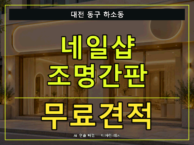 대전 동구 하소동 네일샵 조명간판 무료견적 안내 썸네일 · AI 연출 배경