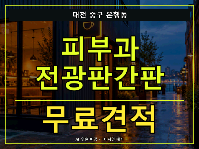 대전 중구 은행동 피부과 전광판간판 무료견적 안내 썸네일 · AI 연출 배경