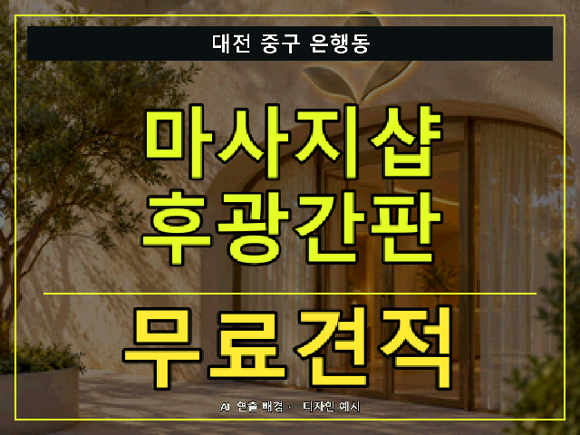 대전 중구 은행동 마사지샵 후광간판 무료견적 안내 썸네일 · AI 연출 배경