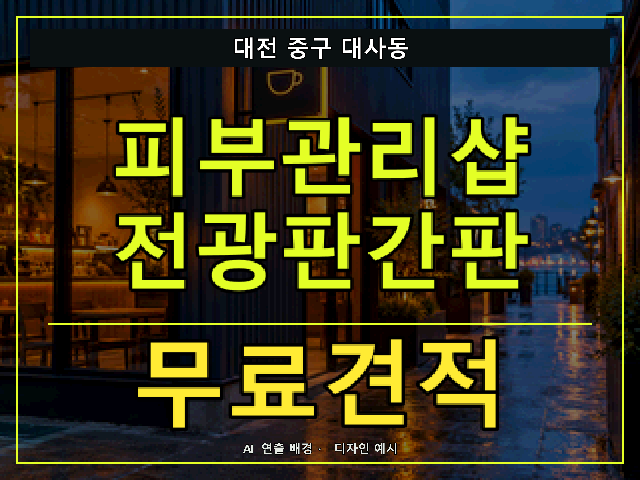 대전 중구 대사동 피부관리샵 전광판간판 무료견적 안내 썸네일 · AI 연출 배경