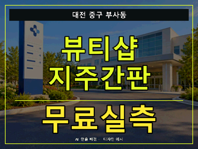 대전 중구 부사동 뷰티샵 지주간판 무료실측 안내 썸네일 · AI 연출 배경