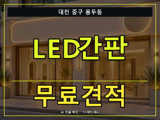대전 중구 용두동 LED간판 무료견적 안내 썸네일 · AI 연출 배경