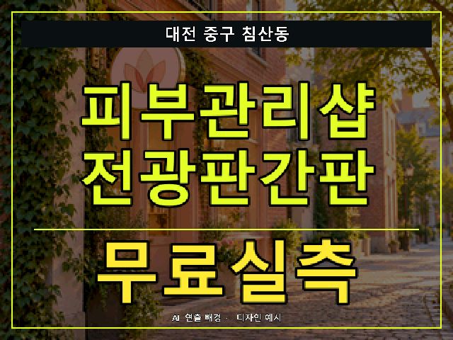 대전 중구 침산동 피부관리샵 전광판간판 무료실측 안내 썸네일 · AI 연출 배경