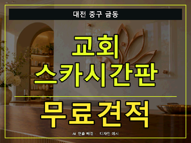 대전 중구 금동 교회 스카시간판 무료견적 안내 썸네일 · AI 연출 배경