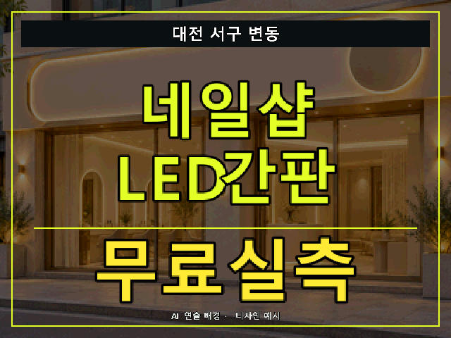 대전 서구 변동 네일샵 LED간판 무료실측 안내 썸네일 · AI 연출 배경