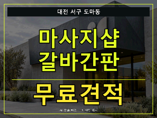 대전 서구 도마동 마사지샵 갈바간판 무료견적 안내 썸네일 · AI 연출 배경
