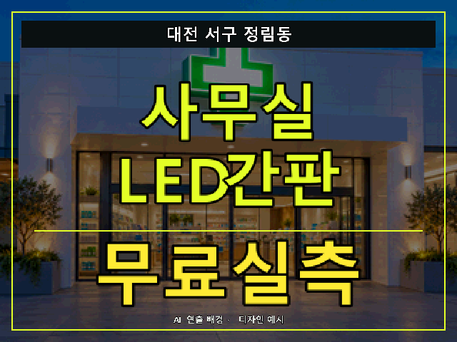대전 서구 정림동 사무실 LED간판 무료실측 안내 썸네일 · AI 연출 배경