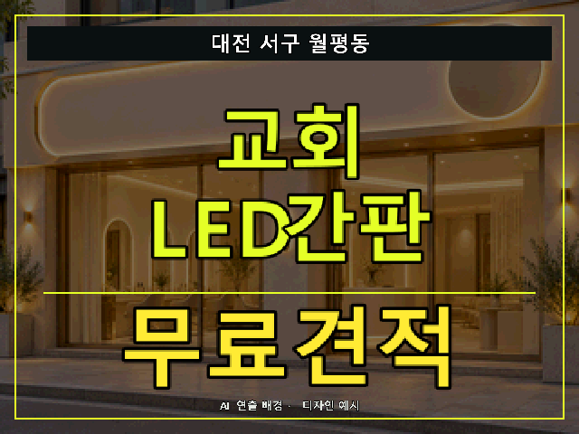 대전 서구 월평동 교회 LED간판 무료견적 안내 썸네일 · AI 연출 배경