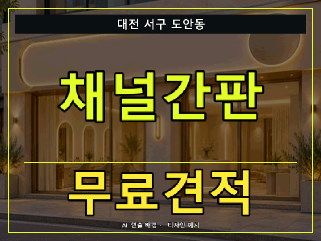 대전 서구 도안동 채널간판 무료견적 안내 썸네일 · AI 연출 배경