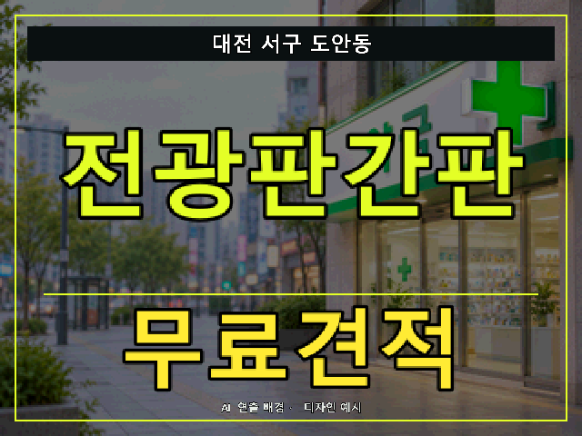 대전 서구 도안동 전광판간판 무료견적 안내 썸네일 · AI 연출 배경
