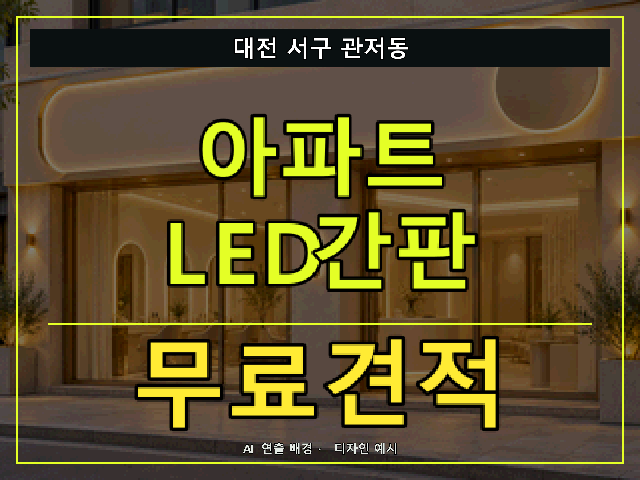 대전 서구 관저동 아파트 LED간판 무료견적 안내 썸네일 · AI 연출 배경