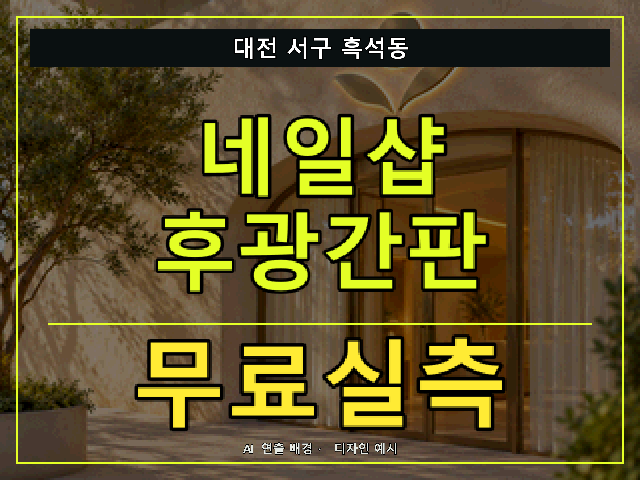대전 서구 흑석동 네일샵 후광간판 무료실측 안내 썸네일 · AI 연출 배경