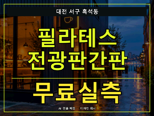 대전 서구 흑석동 필라테스 전광판간판 무료실측 안내 썸네일 · AI 연출 배경