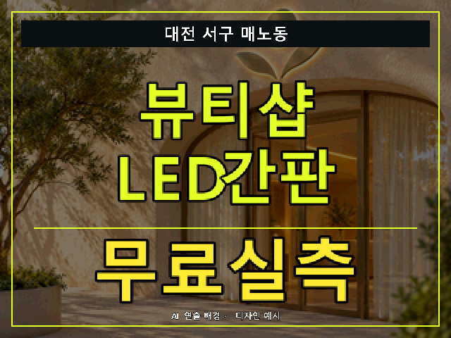 대전 서구 매노동 뷰티샵 LED간판 무료실측 안내 썸네일 · AI 연출 배경