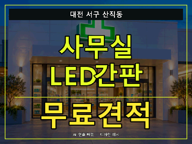 대전 서구 산직동 사무실 LED간판 무료견적 안내 썸네일 · AI 연출 배경