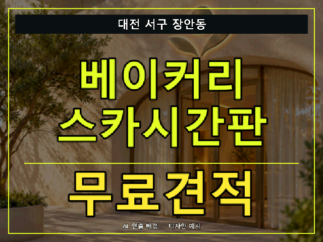 대전 서구 장안동 베이커리 스카시간판 무료견적 안내 썸네일 · AI 연출 배경