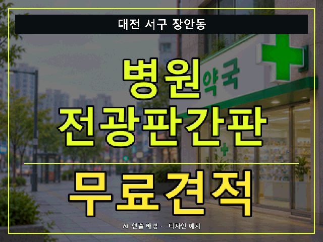 대전 서구 장안동 병원 전광판간판 무료견적 안내 썸네일 · AI 연출 배경