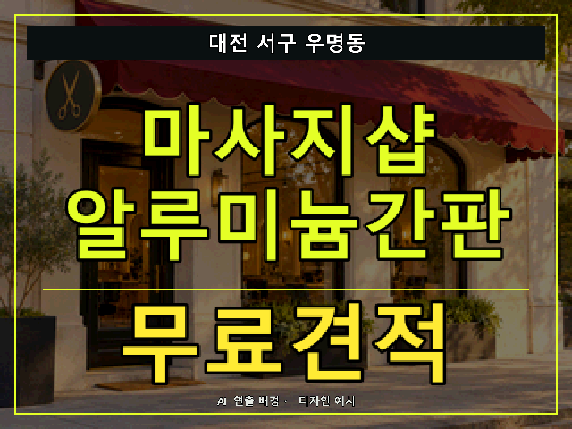 대전 서구 우명동 마사지샵 알루미늄간판 무료견적 안내 썸네일 · AI 연출 배경
