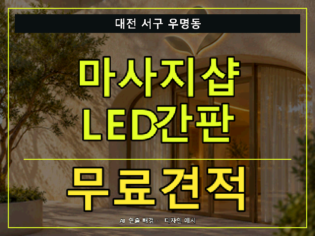 대전 서구 우명동 마사지샵 LED간판 무료견적 안내 썸네일 · AI 연출 배경