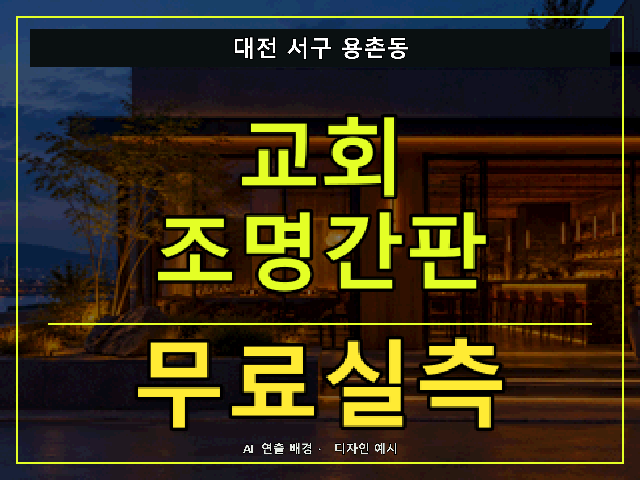 대전 서구 용촌동 교회 조명간판 무료실측 안내 썸네일 · AI 연출 배경