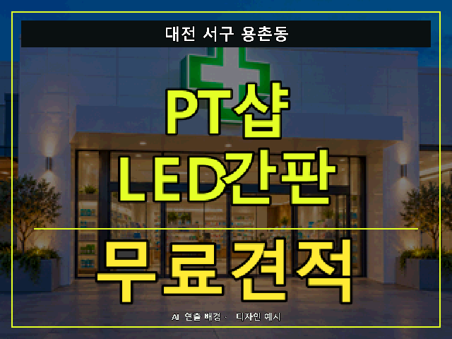 대전 서구 용촌동 PT샵 LED간판 무료견적 안내 썸네일 · AI 연출 배경