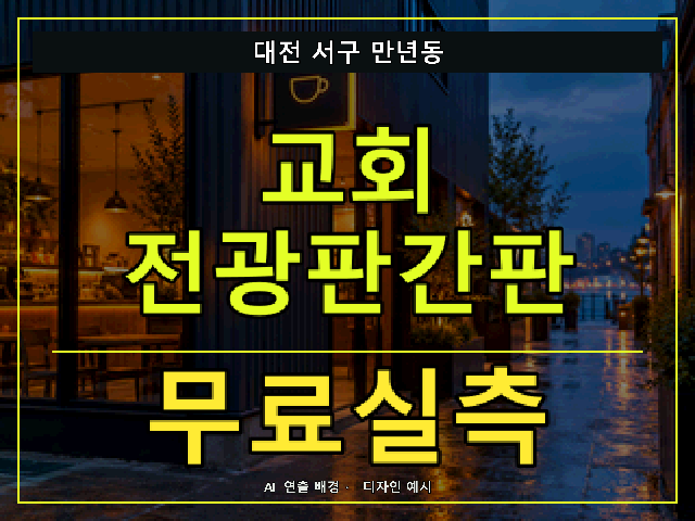 대전 서구 만년동 교회 전광판간판 무료실측 안내 썸네일 · AI 연출 배경