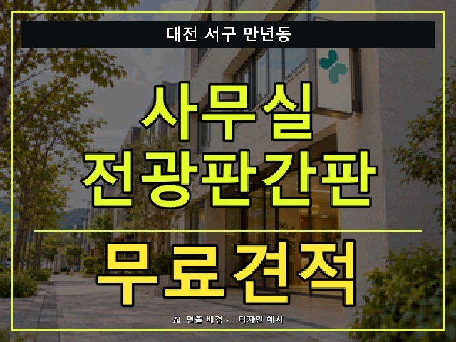 대전 서구 만년동 사무실 전광판간판 무료견적 안내 썸네일 · AI 연출 배경