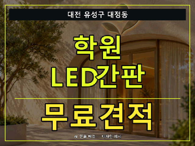 대전 유성구 대정동 학원 LED간판 무료견적 안내 썸네일 · AI 연출 배경