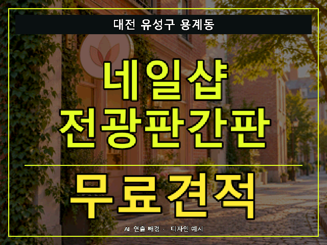 대전 유성구 용계동 네일샵 전광판간판 무료견적 안내 썸네일 · AI 연출 배경