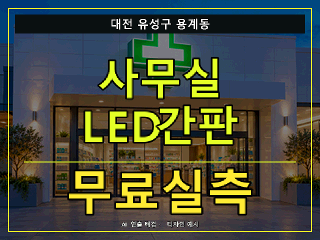 대전 유성구 용계동 사무실 LED간판 무료실측 안내 썸네일 · AI 연출 배경