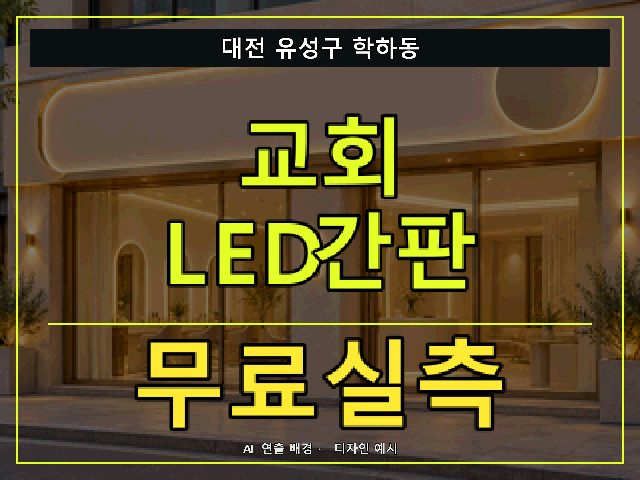 대전 유성구 학하동 교회 LED간판 무료실측 안내 썸네일 · AI 연출 배경