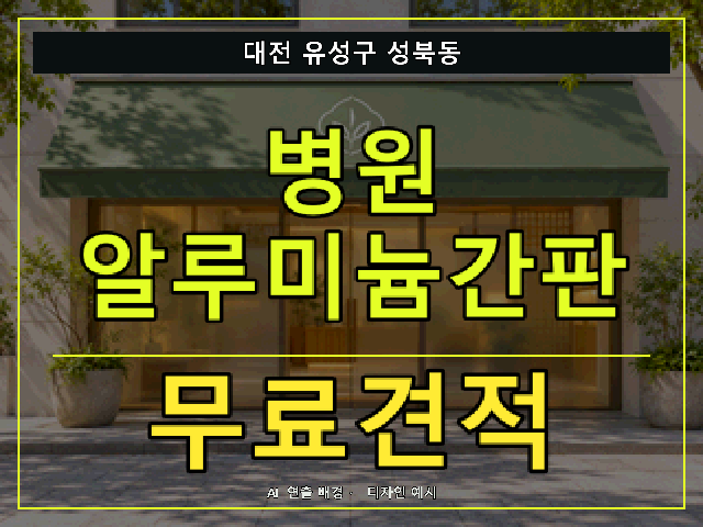 대전 유성구 성북동 병원 알루미늄간판 무료견적 안내 썸네일 · AI 연출 배경