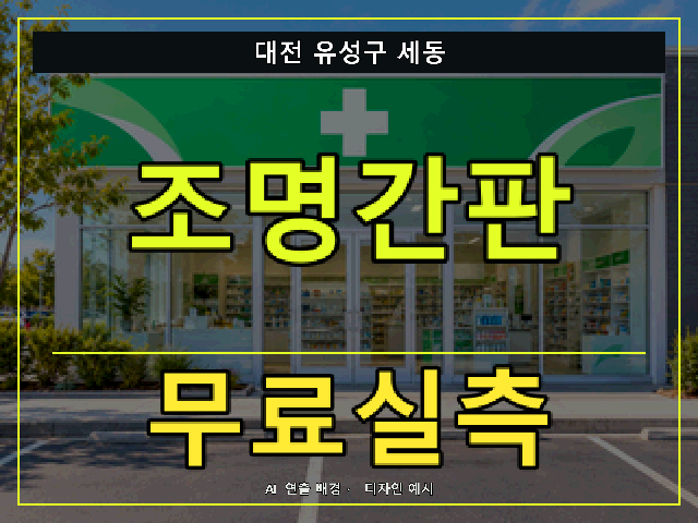 대전 유성구 세동 조명간판 무료실측 안내 썸네일 · AI 연출 배경