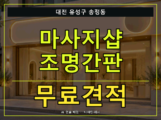 대전 유성구 송정동 마사지샵 조명간판 무료견적 안내 썸네일 · AI 연출 배경