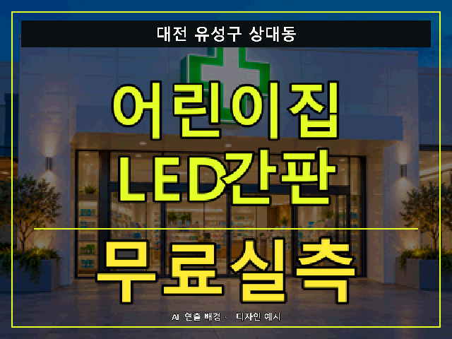 대전 유성구 상대동 어린이집 LED간판 무료실측 안내 썸네일 · AI 연출 배경