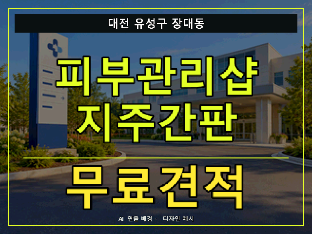 대전 유성구 장대동 피부관리샵 지주간판 무료견적 안내 썸네일 · AI 연출 배경