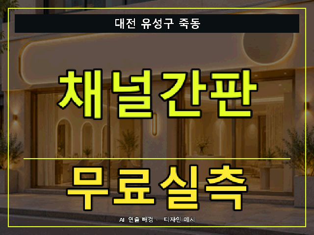 대전 유성구 죽동 채널간판 무료실측 안내 썸네일 · AI 연출 배경