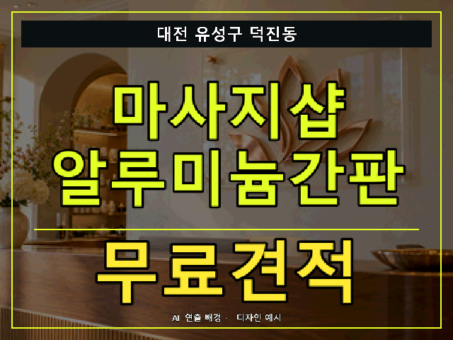 대전 유성구 덕진동 마사지샵 알루미늄간판 무료견적 안내 썸네일 · AI 연출 배경