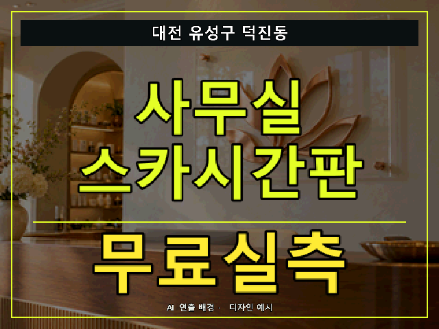 대전 유성구 덕진동 사무실 스카시간판 무료실측 안내 썸네일 · AI 연출 배경
