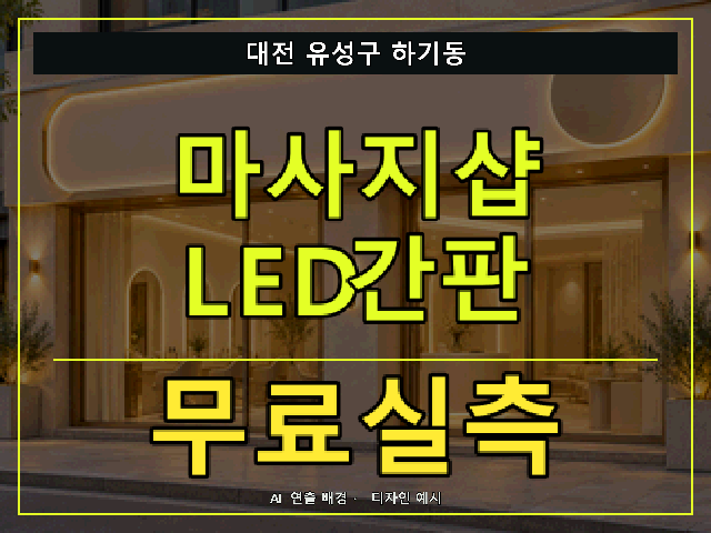 대전 유성구 하기동 마사지샵 LED간판 무료실측 안내 썸네일 · AI 연출 배경