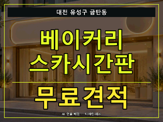 대전 유성구 금탄동 베이커리 스카시간판 무료견적 안내 썸네일 · AI 연출 배경