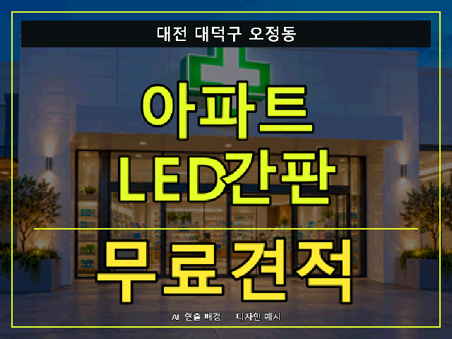 대전 대덕구 오정동 아파트 LED간판 무료견적 안내 썸네일 · AI 연출 배경