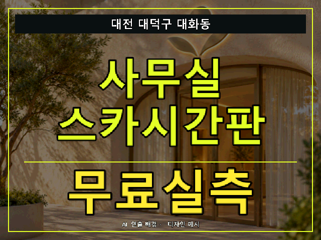 대전 대덕구 대화동 사무실 스카시간판 무료실측 안내 썸네일 · AI 연출 배경
