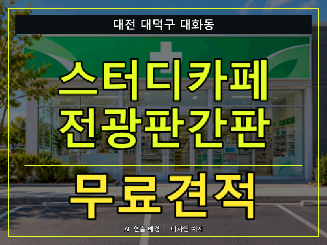 대전 대덕구 대화동 스터디카페 전광판간판 무료견적 안내 썸네일 · AI 연출 배경