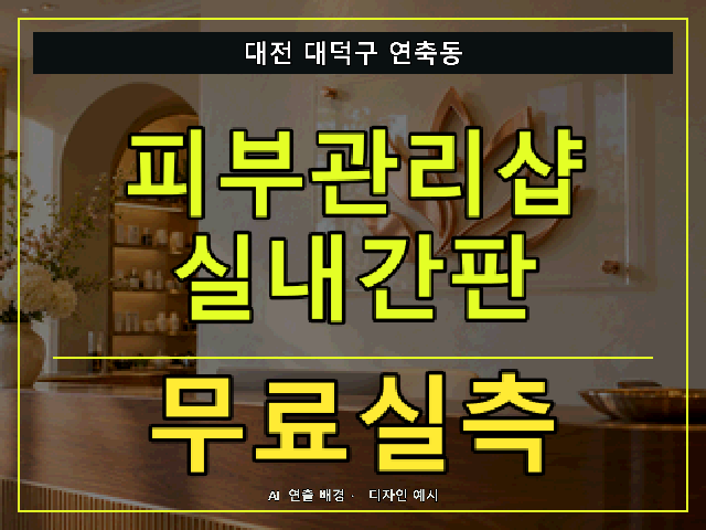 대전 대덕구 연축동 피부관리샵 실내간판 무료실측 안내 썸네일 · AI 연출 배경