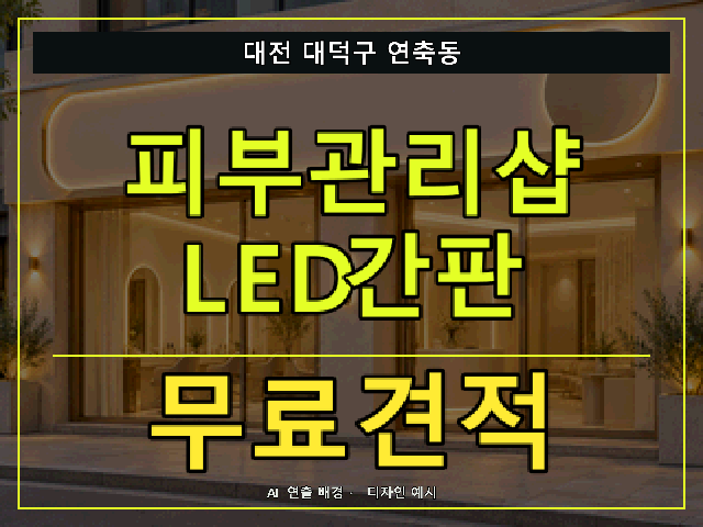 대전 대덕구 연축동 피부관리샵 LED간판 무료견적 안내 썸네일 · AI 연출 배경
