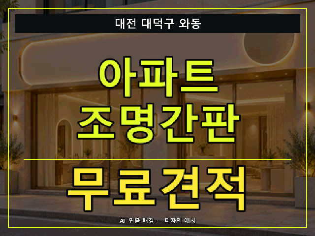대전 대덕구 와동 아파트 조명간판 무료견적 안내 썸네일 · AI 연출 배경